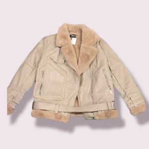 Maniere De Voir taupe Sherpa jacket
